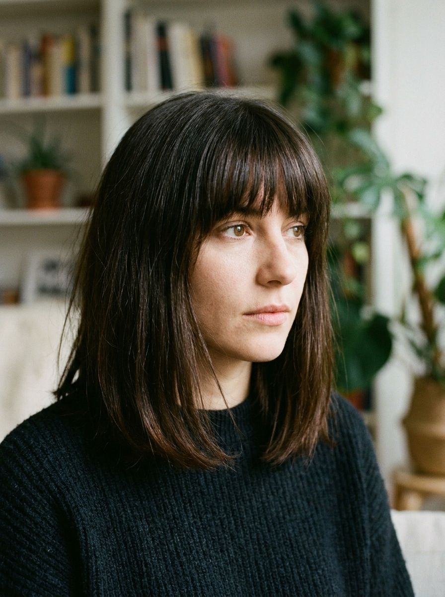 Long Bob mit vollem Pony - Long Bob mit Pony